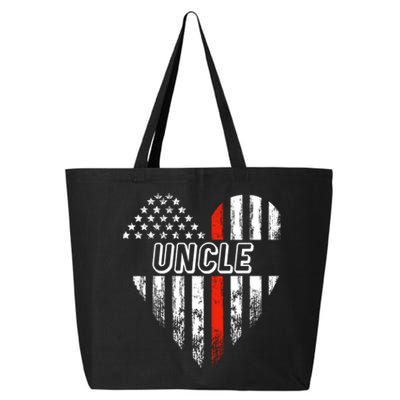 Proud Firefighter Uncle American Flag Heart Gift 25L Jumbo Tote