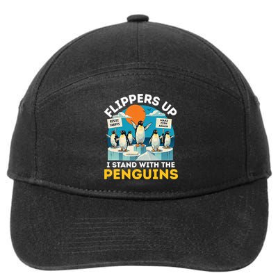 Penguin Flippers Up I Stand With The Penguins 7-Panel Snapback Hat