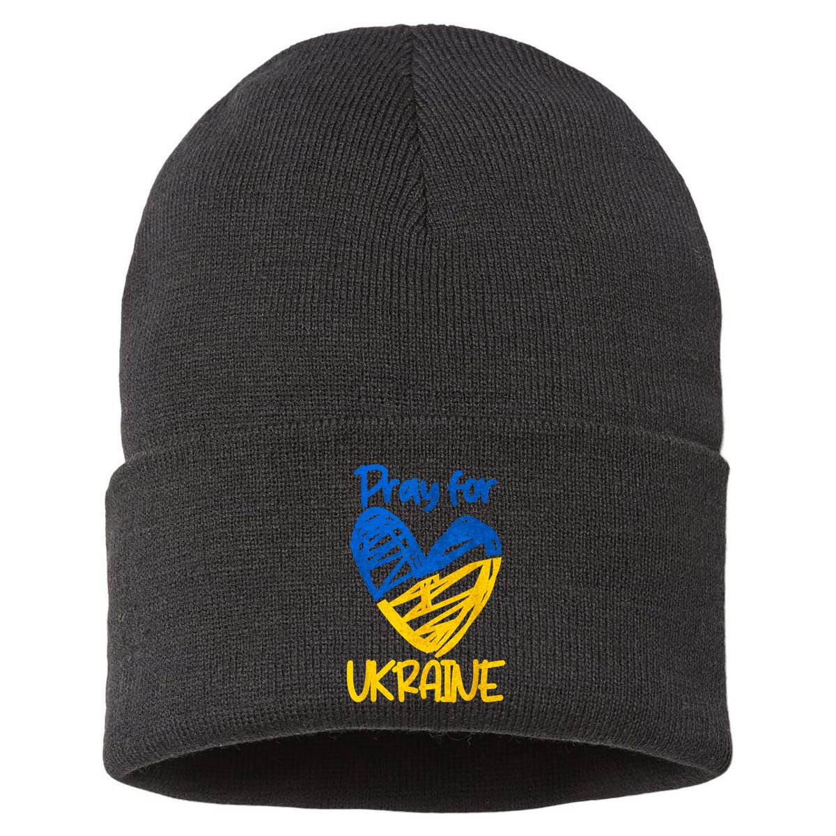 Pray For Ukraine Stand With Ukraine Support Ukraine Sustainable Knit Beanie