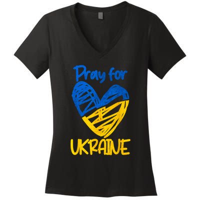 Pray For Ukraine Stand With Ukraine Support Ukraine Women's V-Neck T-Shirt