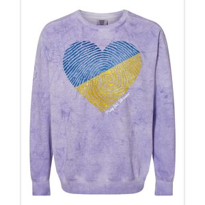 Pray For Ukraine Heart Colorblast Crewneck Sweatshirt