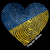 Pray For Ukraine Heart Drawstring Bag