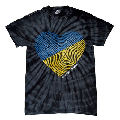 Pray For Ukraine Heart Tie-Dye T-Shirt