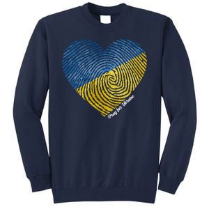 Pray For Ukraine Heart Tall Sweatshirt