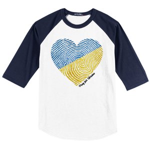 Pray For Ukraine Heart Baseball Sleeve Shirt