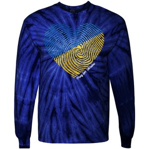 Pray For Ukraine Heart Tie-Dye Long Sleeve Shirt