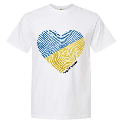 Pray For Ukraine Heart Garment-Dyed Heavyweight T-Shirt