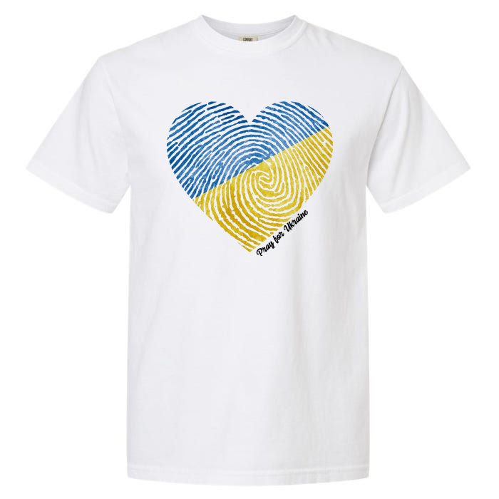 Pray For Ukraine Heart Garment-Dyed Heavyweight T-Shirt