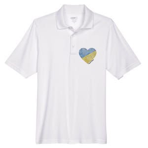 Pray For Ukraine Heart Men's Origin Performance Pique Polo