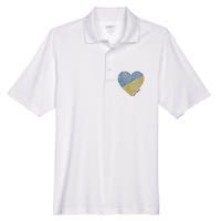 Pray For Ukraine Heart Men's Origin Performance Pique Polo