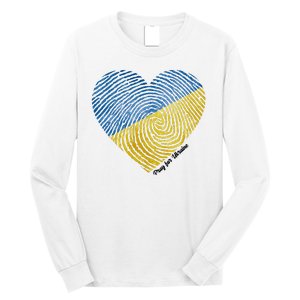 Pray For Ukraine Heart Long Sleeve Shirt