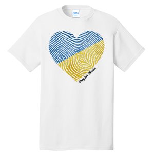 Pray For Ukraine Heart Tall T-Shirt