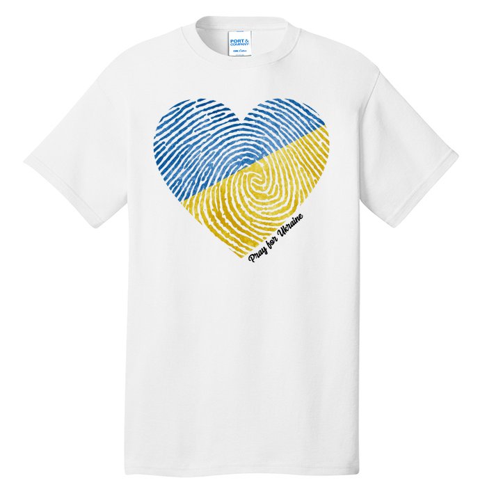 Pray For Ukraine Heart Tall T-Shirt