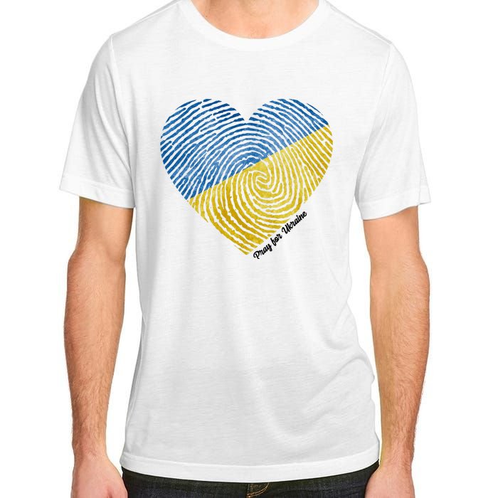 Pray For Ukraine Heart Adult ChromaSoft Performance T-Shirt