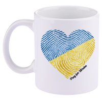 Pray For Ukraine Heart 11oz C Handle Ceramic Mug