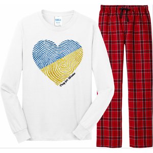 Pray For Ukraine Heart Long Sleeve Pajama Set