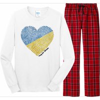 Pray For Ukraine Heart Long Sleeve Pajama Set