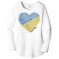 Pray For Ukraine Heart Women's Perfect Tri Tunic Long Sleeve Shirt