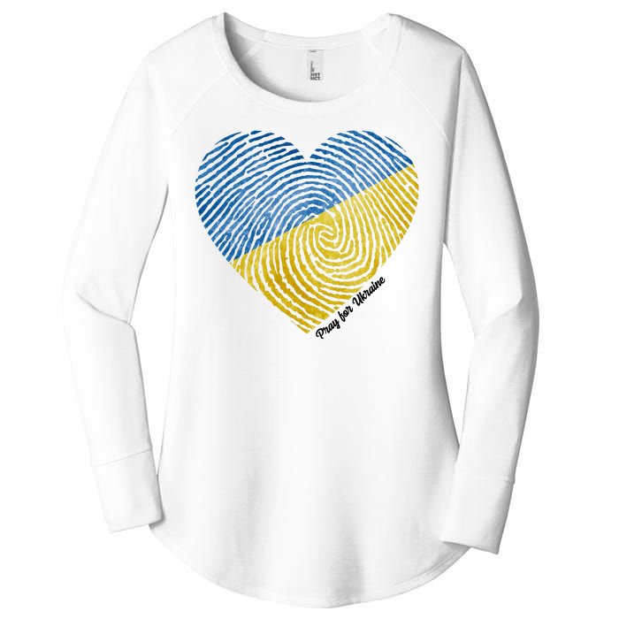 Pray For Ukraine Heart Women's Perfect Tri Tunic Long Sleeve Shirt