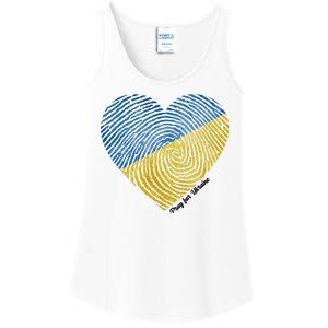 Pray For Ukraine Heart Ladies Essential Tank