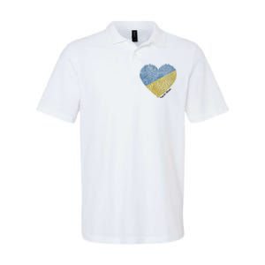 Pray For Ukraine Heart Softstyle Adult Sport Polo