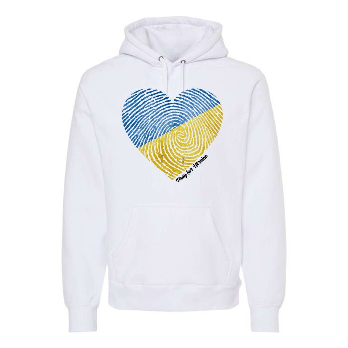 Pray For Ukraine Heart Premium Hoodie