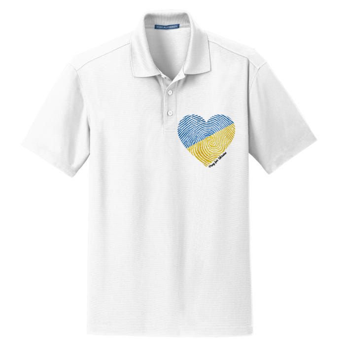 Pray For Ukraine Heart Dry Zone Grid Polo