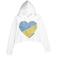 Pray For Ukraine Heart Crop Fleece Hoodie