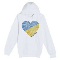 Pray For Ukraine Heart Premium Pullover Hoodie