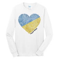 Pray For Ukraine Heart Tall Long Sleeve T-Shirt