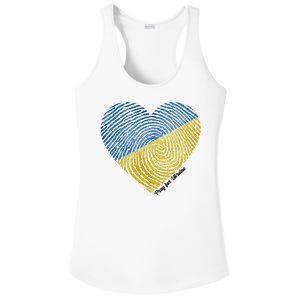 Pray For Ukraine Heart Ladies PosiCharge Competitor Racerback Tank