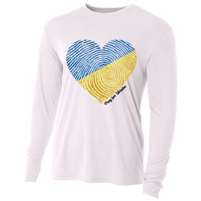 Pray For Ukraine Heart Cooling Performance Long Sleeve Crew