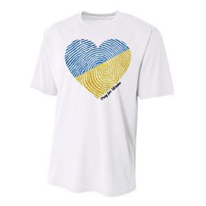 Pray For Ukraine Heart Performance Sprint T-Shirt