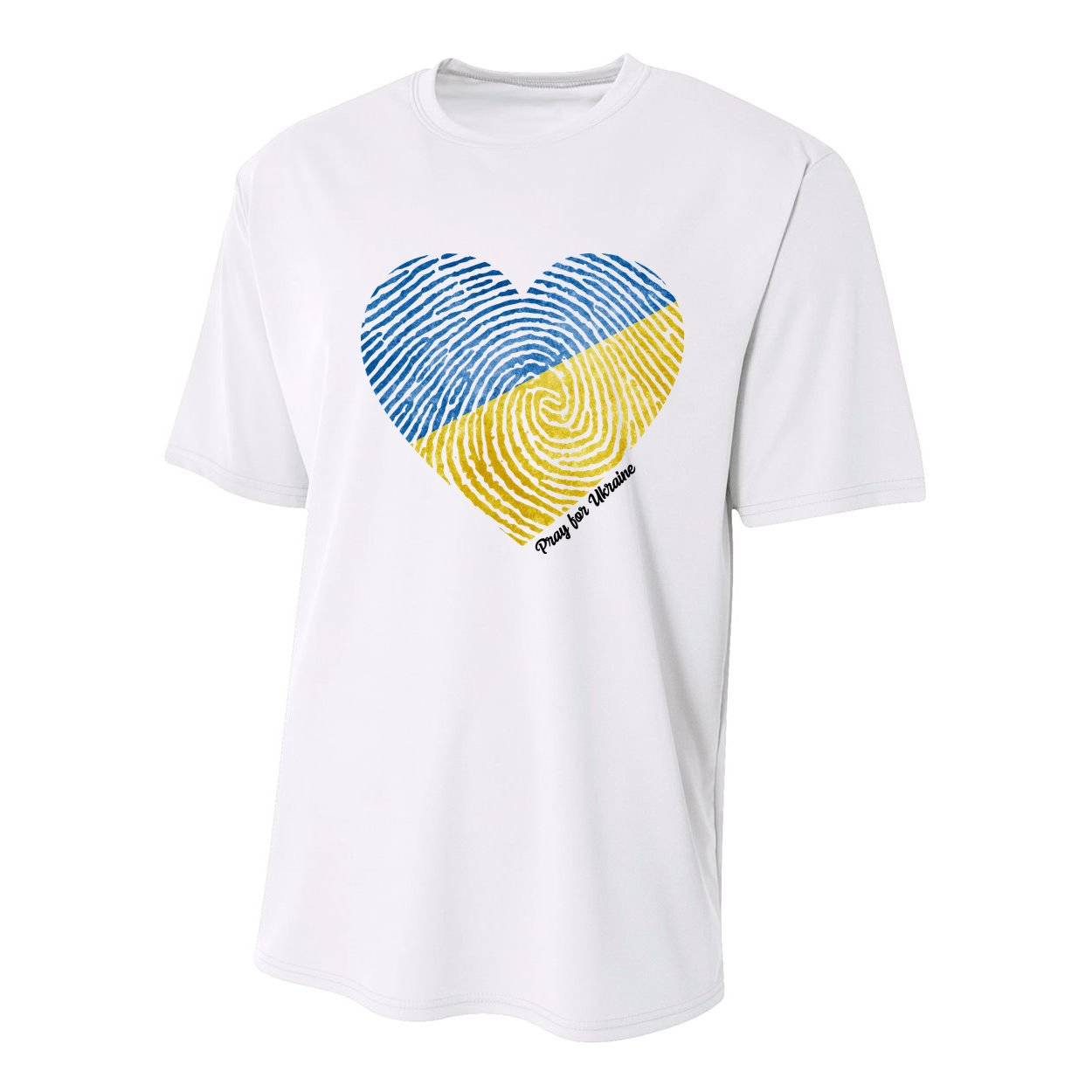 Pray For Ukraine Heart Youth Performance Sprint T-Shirt