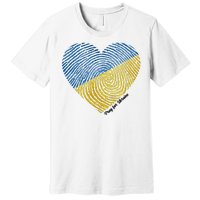 Pray For Ukraine Heart Premium T-Shirt