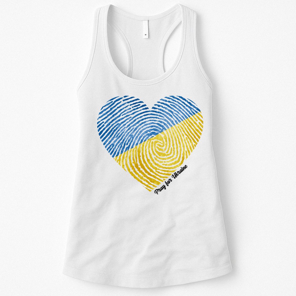 Pray For Ukraine Heart Womens Tank Top
