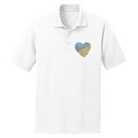 Pray For Ukraine Heart PosiCharge RacerMesh Polo