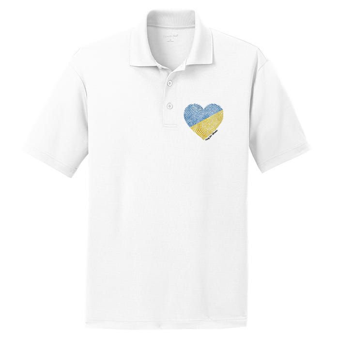 Pray For Ukraine Heart PosiCharge RacerMesh Polo