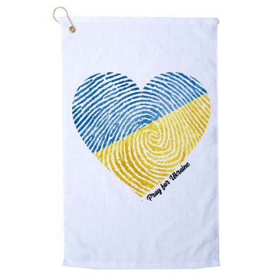 Pray For Ukraine Heart Golf Towel
