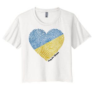 Pray For Ukraine Heart Women's Crop Top Tee