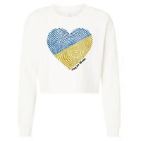 Pray For Ukraine Heart Cropped Pullover Crew