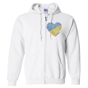 Pray For Ukraine Heart Full Zip Hoodie