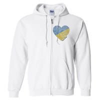 Pray For Ukraine Heart Full Zip Hoodie