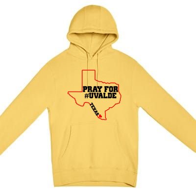 Pray For Uvalde Texas Strong Map Premium Pullover Hoodie