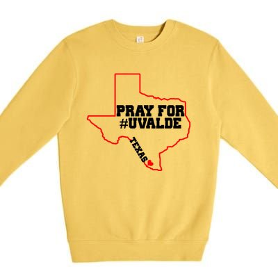 Pray For Uvalde Texas Strong Map Premium Crewneck Sweatshirt