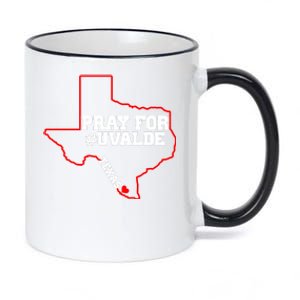 Pray For Uvalde Texas Strong Map 11oz Black Color Changing Mug