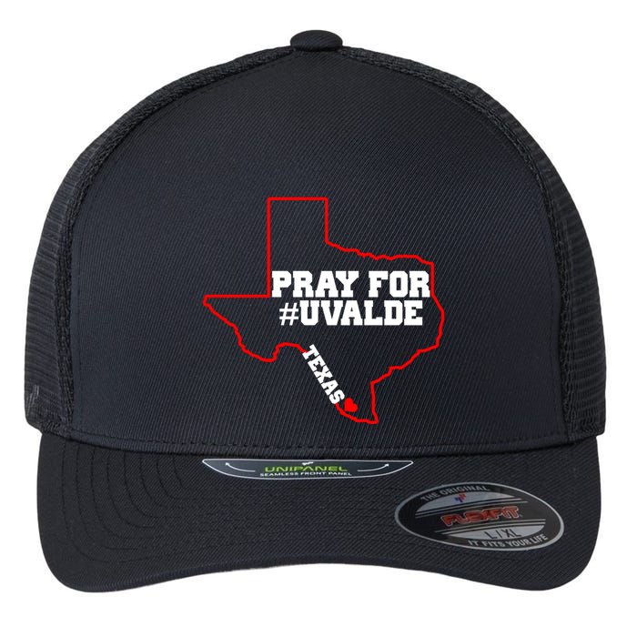 Pray For Uvalde Texas Strong Map Flexfit Unipanel Trucker Cap