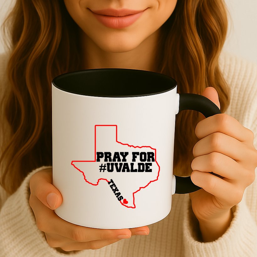 Pray For Uvalde Texas Strong Map Mug