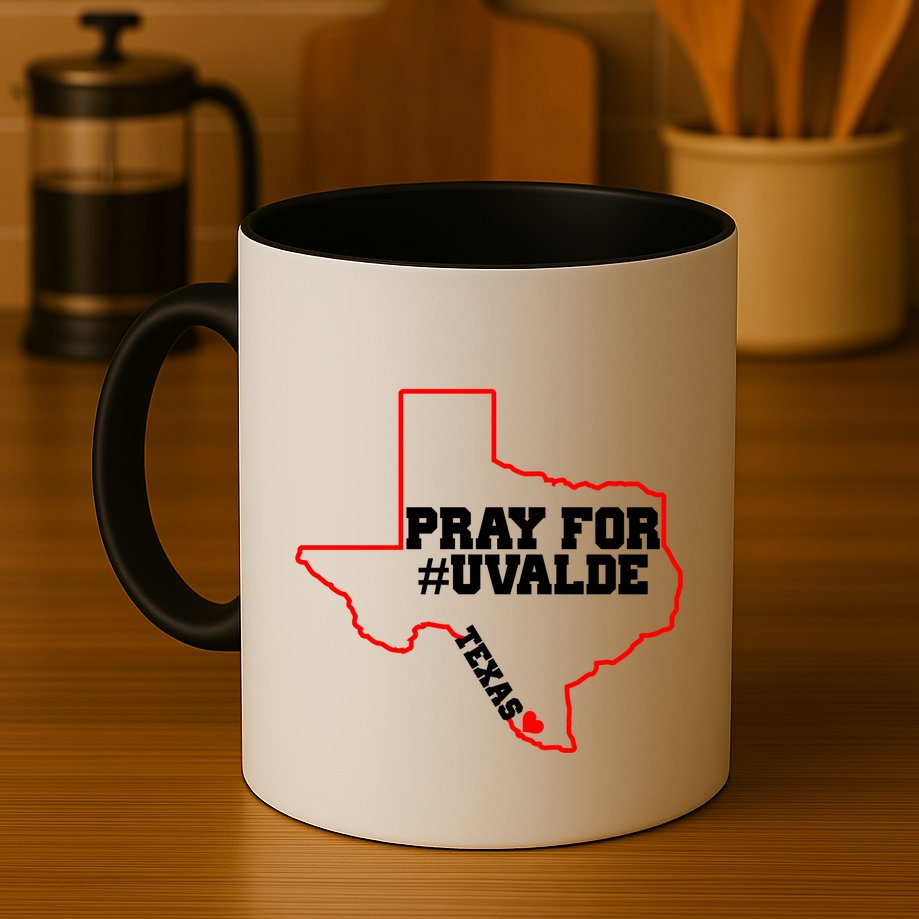 Pray For Uvalde Texas Strong Map Mug