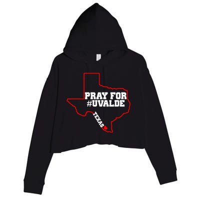 Pray For Uvalde Texas Strong Map Crop Fleece Hoodie